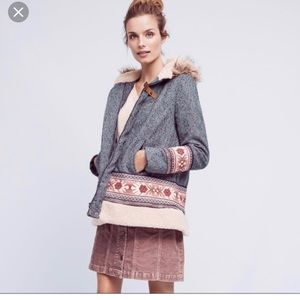Anthropology Elevenses Embroidered Northerner coat